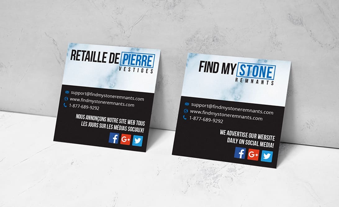 Find my stone remnants business cards